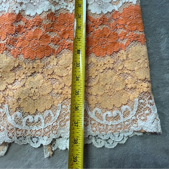 New York & Company Shades of Orange Lace Sleeveless Dress - Picture 11 of 11
